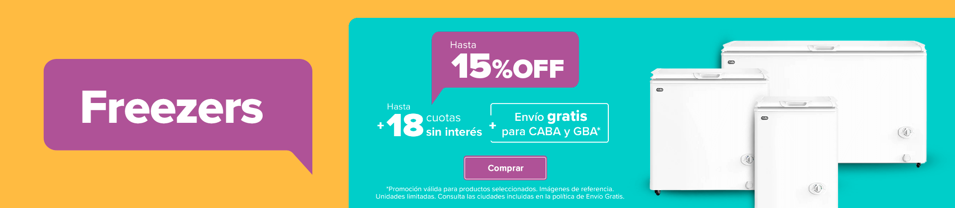 Freezers Gafa | Hasta 15%Off + Hasta 18 cuotas sin interés + Envío gratis para CABA y GBA