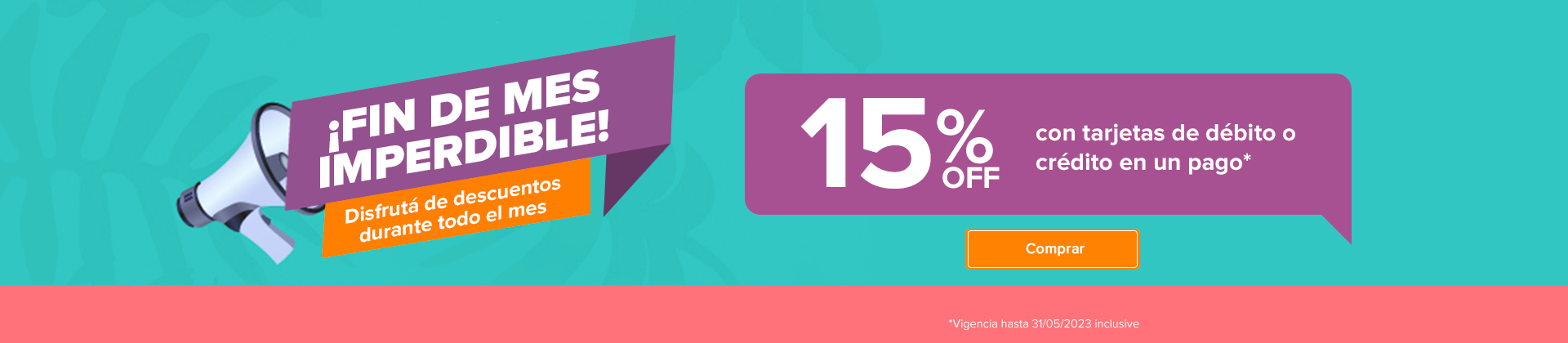 15% off en un pago