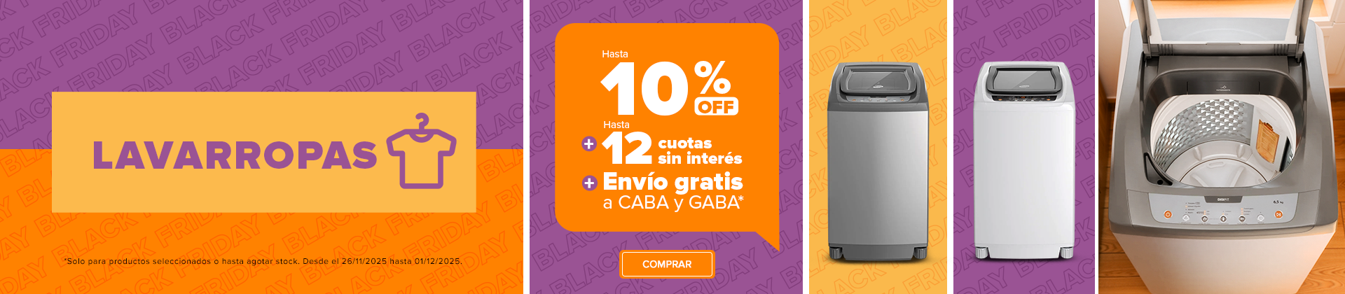 Lavarropas Gafa Black Friday